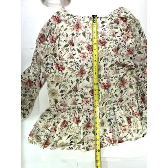 Matilda Jane Good Hart Floral Ruffle Boxy Top Size Medium Zilker Button - Picture 9 of 12